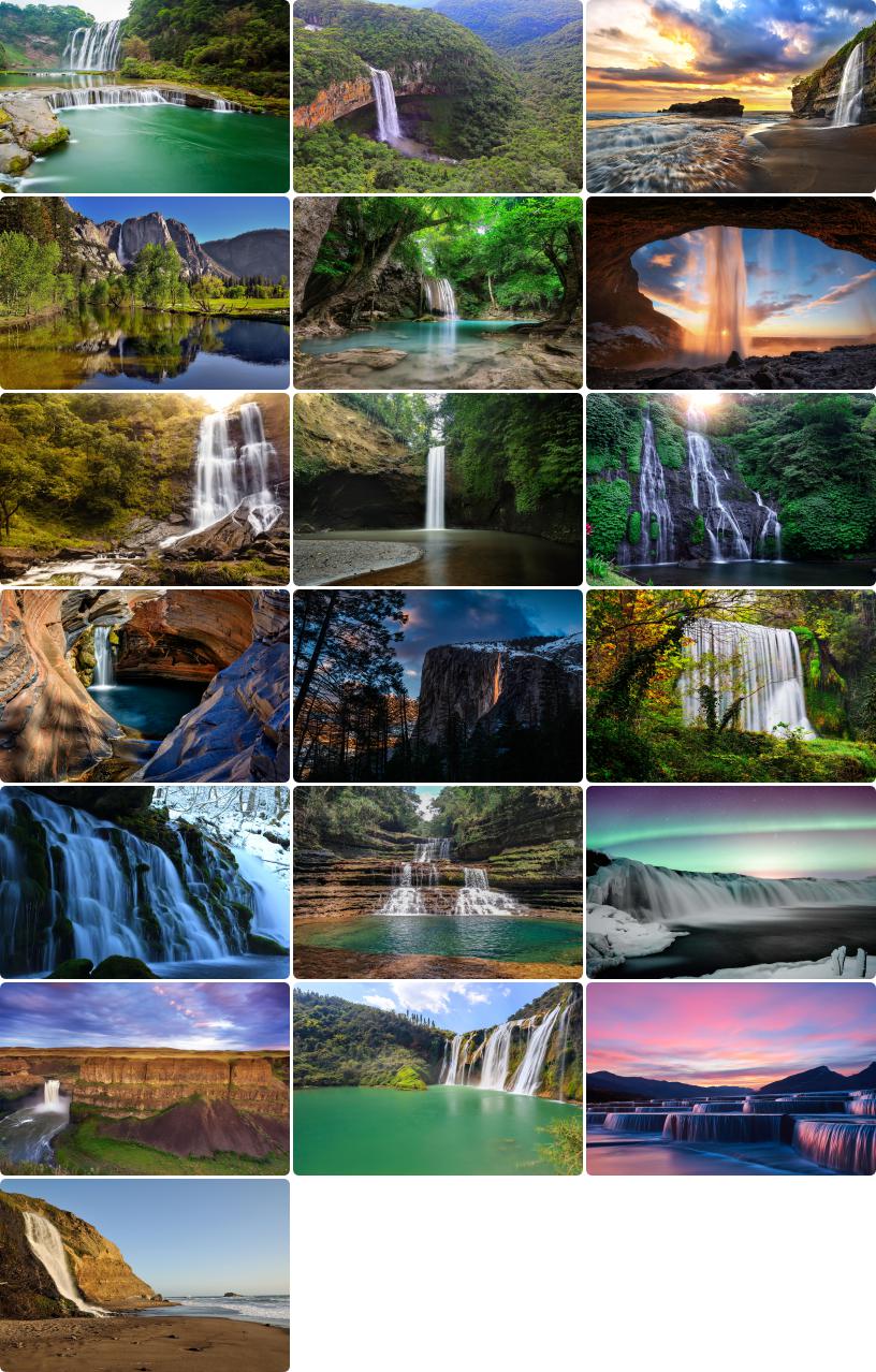 壮观的瀑布（Stunning Waterfalls Premium）桌面背景